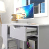 White L-shaped Computer Desk Corner PC Table Workstation Home Office w/ Shelves