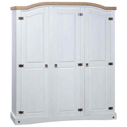 Wardrobe Mexican Pine 3 Doors White E0N7