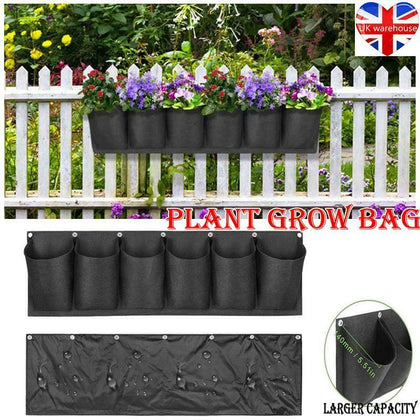 6Pocket Vertical Garden Planter Wall-mounted Horizontal Planting Flower Grow Bag