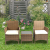 Outdoor Rattan Garden Furniture 3PCS Bistro Set Patio Wicker Table & Chair Set.