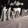 Wooden Standing Silver Mr and Mrs Letters SignTable Wedding Decorations UK