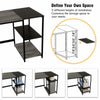 Revisible L Shaped Desk w/ Storage Shelves, 2 Person Workstation Table