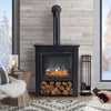 Recessed Electric Fireplace Chimney 6 Color LED Flame Standing Heater Remote UK