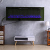50" Electric Fireplace Heater Wall Insert 12 LED Log Crystal Flame Remote Timer