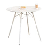 31 Inch Round Dining Table Mid-century Side Tables Desk w/Wood Top for Home/Cafe