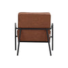 Vintage PU Leather Upholstered Armchair Industrial Metal Frame Single Sofa Chair