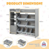 Wooden Kids Toy Storage Organizer Bookcase Cabinet Bookshelf W/ 8 Storage Boxes
