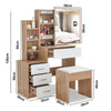Dressing Table With 4 Drawers Mirror Stool Set Bedroom Makeup Desk Vanity Table