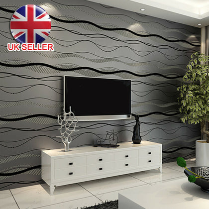 New 3D Stripe Curve Wall Paper Non-Woven Wallpaper Roll Bedroom Background Decor