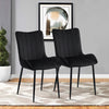 Set of 2 Dining Chairs Velvet Padded Seat Metal Legs High Back Chairs Kitchen UK