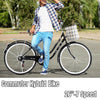 New 26" Hybrid Commuter Bike 7-Speed Cruiser City Bicycle with Front Basket