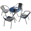 Garden Bistro Furniture Set Patio Folding Gloss Table 4 Chairs In/Outdoor Rattan