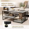 Modern Faux Marble Coffee Table 2-Tier Rectangular Accent Table Chic Cocktail