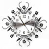 3D Wall Clock Luxury Metal Diamonds Flower Silent Art Office House Decorate