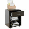 Rolling Cabinet High Gloss Black 46x36x59 cm Chipboard Organiser