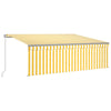 Manual Retractable Awning with Blind& 4x3m Yellow&White N3I6