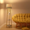 Tripod Floor Lamp & Middle Marble Texture Shelf Gold Frame Energy Saving Bedside