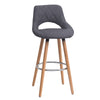 1/2x Breakfast Bar Stool Linen Stool Kitchen Bar Chair Wood Legs with footrest