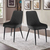 2x Black Velvet Cushion Seat Back Dining Chairs Set Metal legs Reception Chair