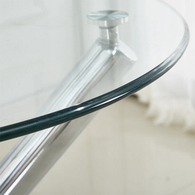 Glass/MDF Cocktail Table Round Dining Room Table Sturdy Pedestal Resid ...