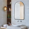 60/70cm Black/Gold Wall Mirror Alum Frame Home Bathroom Glass Mount Vanity Arch