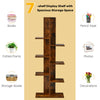 7 Tier Bookshelf Display Bookcase Tree Shaped Storage Rack Shelves Plant Stand