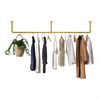 Gold Wall Mounted Clothes Rack Industrial Pipe Garment Rack Wedding Dress Shelf
