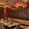 Retro Chandelier Ceiling Light Vintage Wood Woven Ceiling Lamp Dining Table Hang
