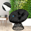 Rattan Papasan Chair Swivel Moon Round Leisure Chair Glider Deep Seat w/Cushion