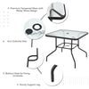 6 Piece Garden Furniture Patio Set Dining Table Parasol & 4 Folding Chair Seats