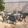 120cm Garden Dining Table Folding/Rattan Bistro Chair for Patio Balcony Backyard