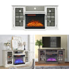 Electric Fireplace Heater Entertainment Console TV Stand Unit 3-Color LED Flame