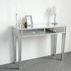 2-Drawers Glass Dressing Table Mirrored Bedroom Make-Up Console Vanity Table