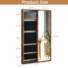 Wall-mounted Jewelry Storage Cabinet Sliding Door Jewelry Armoire W/ Mirror