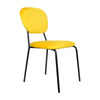 Dining Chairs 6 PCS Velvet Yellow Stackable Fabric Seat Metal Leg Home Office
