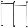 Jumbo Industrial Pipe Clothes Rack Wall Mounted Black Iron Garment Bar Closet