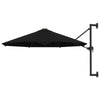 Wall-Mounted Parasol & Metal Pole Umbrella Patio Parasol Garden Umbrella