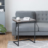 Industrial Laptop Side Table C-Shaped Sofa End Table Snack Table W/Metal Frame
