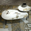 2 Nest Coffee Table Marble Accent Cocktail Side Desk Living Room Balcony Office