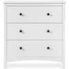 Large Chest of 3 Drawers White Cabinet Storage Unite Wood Anti-Bowing Supports