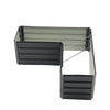 17" Tall L-Shaped Large Galvanized Metal Raised Garden Bed Plant Flower Grow Box