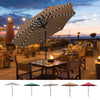 2.7M Garden Parasol Sun Umbrella Solar Powered Chain Light Tilt Crank 80PCS LED