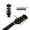 New 41 inch Cutawary Acoustic Guitar Spruce Top Grape Hole Round Back Black