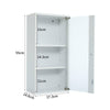 Wall-Mount Frosted Glass Cabinet Vanity Storage Cupboard Shelf Office 1 2 Doors
