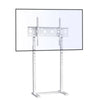 Elegant White Black TV Floor Stand Flat Panel Screen Adjustable TV Mount Bracket