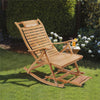 Large Garden Rocking Deck Chair High Back Chair Outdoor Sun Seat w/ Pad Cushion