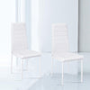 88cm White Round Glass Dining Table and 2/4 Chairs Set Kitchen Dinner Cafe Decor