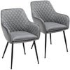 Dining Chairs Velvet Tub Chairs with Soft Padded Backrest and Arms Grey 2/4/6pcs