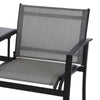Two Seater Garden Bench With Table Porch Patio Fabric Chair Seat Outdoor Metal