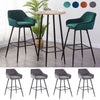 1/2X Bar Stools Velvet Breakfast Chair Kitchen High Counter Stool Pub Restaurant